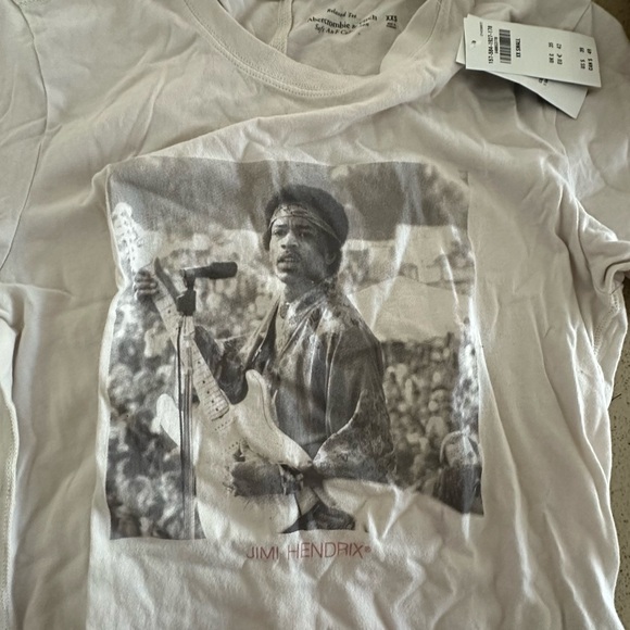 New A&F Jimi Hendrix soft off white relaxed tee - Picture 2 of 2